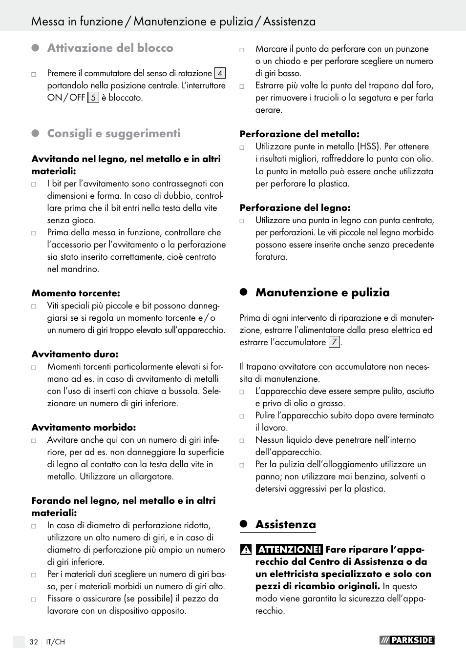 Parkside PABS 10.8 C2 User Manual | Page 32 / 44