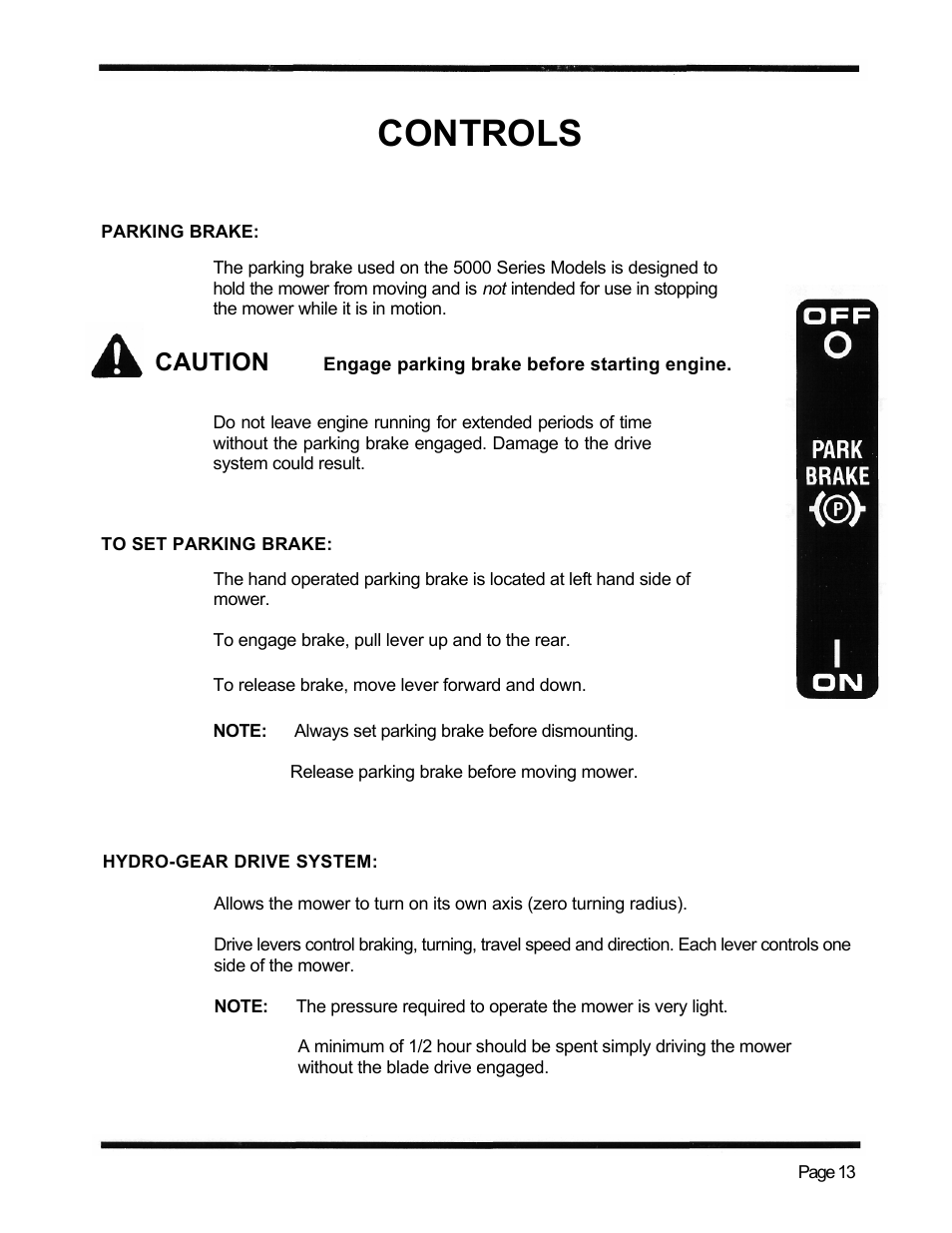Controls, Caution | Dixon ZTR 5423 User Manual | Page 16 / 70
