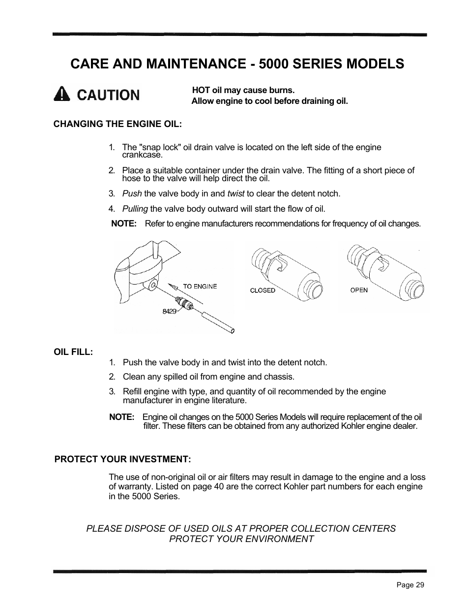 Care and maintenance - 5000 series models | Dixon ZTR 5423 User Manual | Page 32 / 70