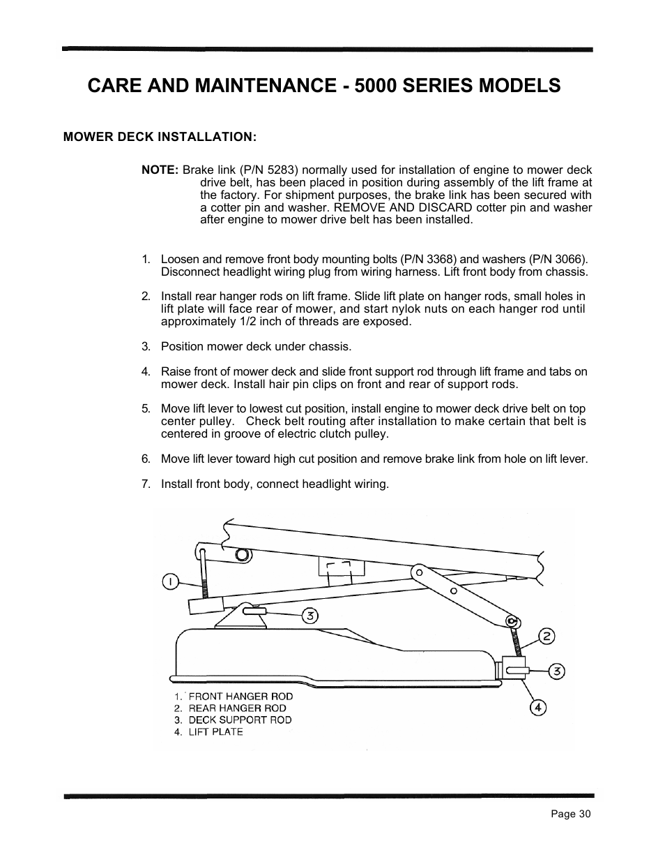 Care and maintenance - 5000 series models | Dixon ZTR 5423 User Manual | Page 33 / 70