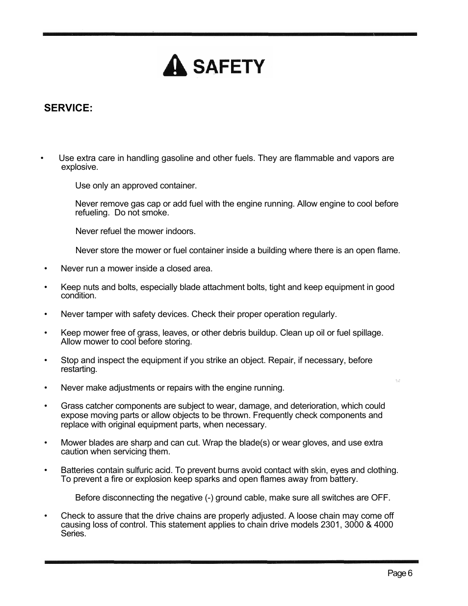 Service | Dixon ZTR 5423 User Manual | Page 9 / 70