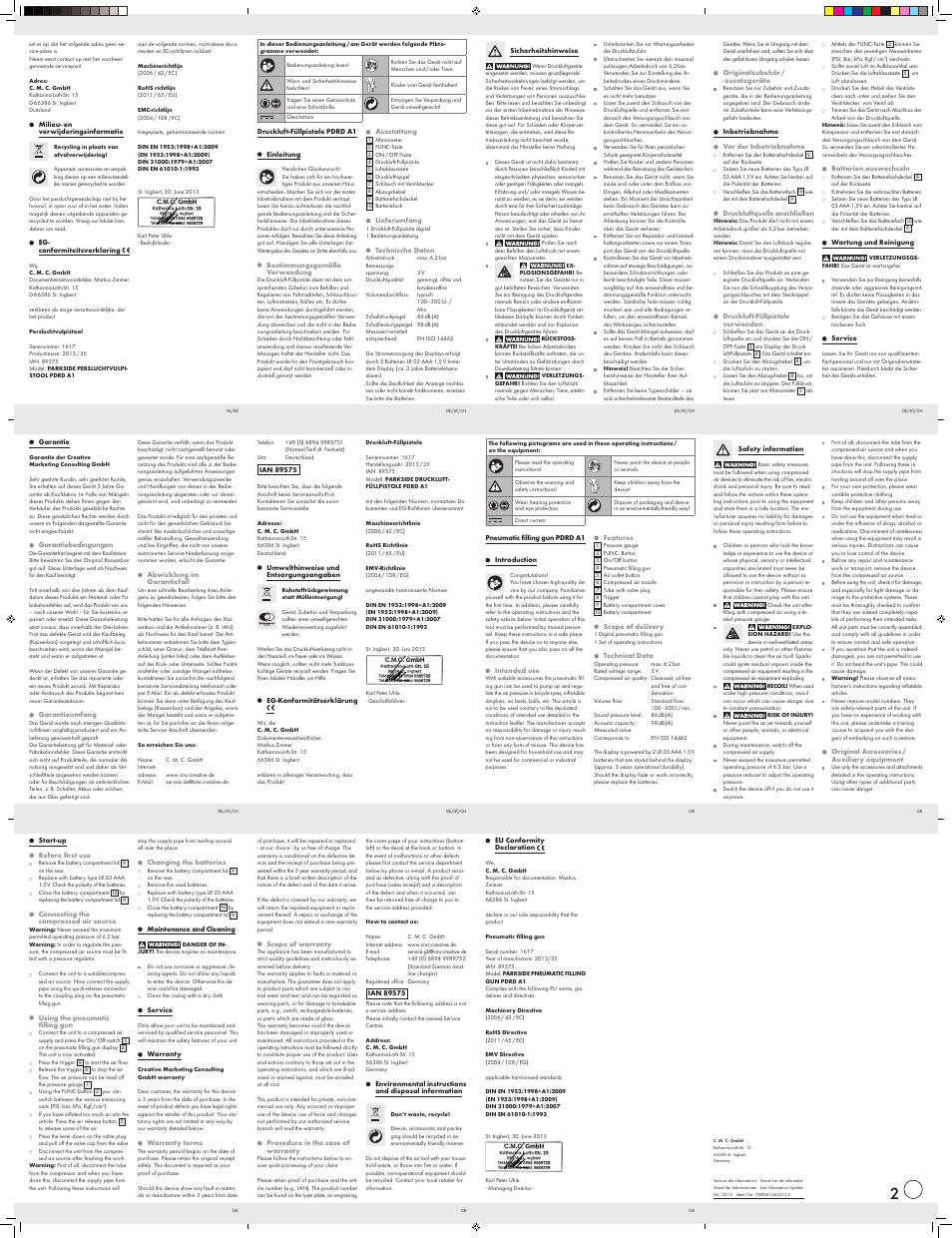 Parkside PDRD A1 User Manual | Page 2 / 2