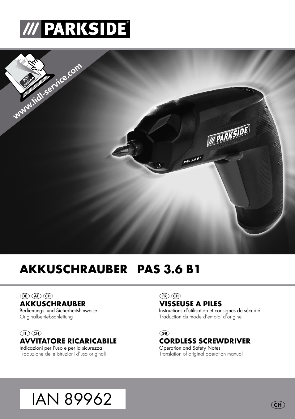 Parkside PAS 3.6 B1 User Manual | 37 pages