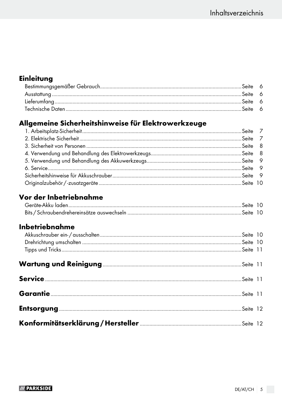 Parkside PAS 3.6 B1 User Manual | Page 5 / 37