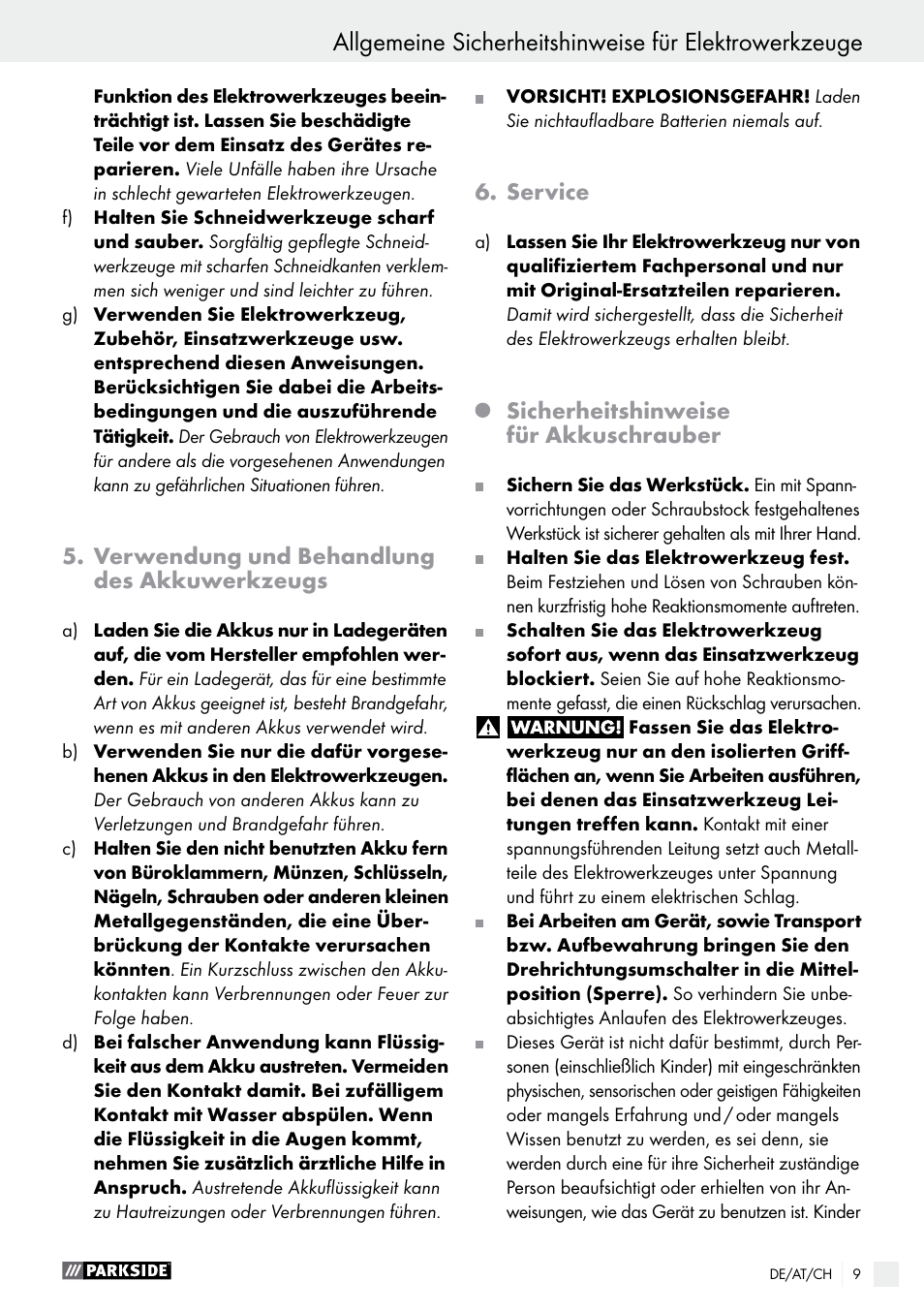 Parkside PAS 3.6 B1 User Manual | Page 9 / 37