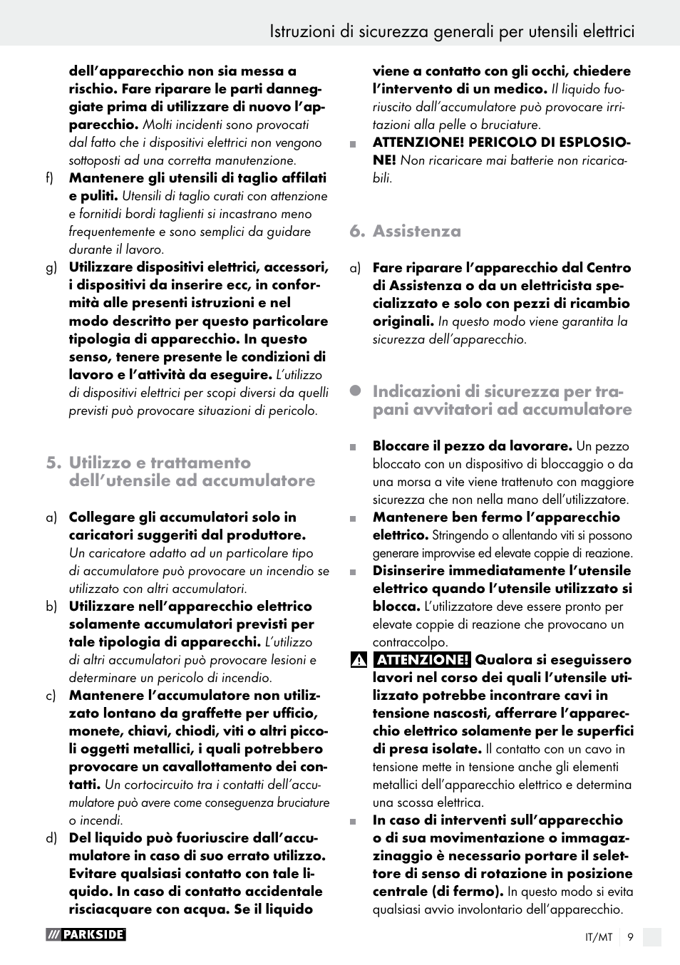 Assistenza | Parkside PAS 3.6 B1 User Manual | Page 9 / 37