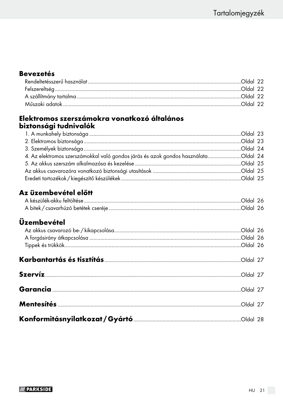 Parkside PAS 3.6 B1 User Manual | Page 21 / 53