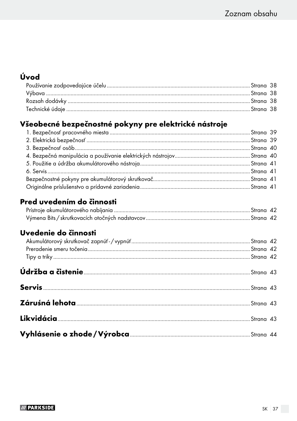 Parkside PAS 3.6 B1 User Manual | Page 37 / 53