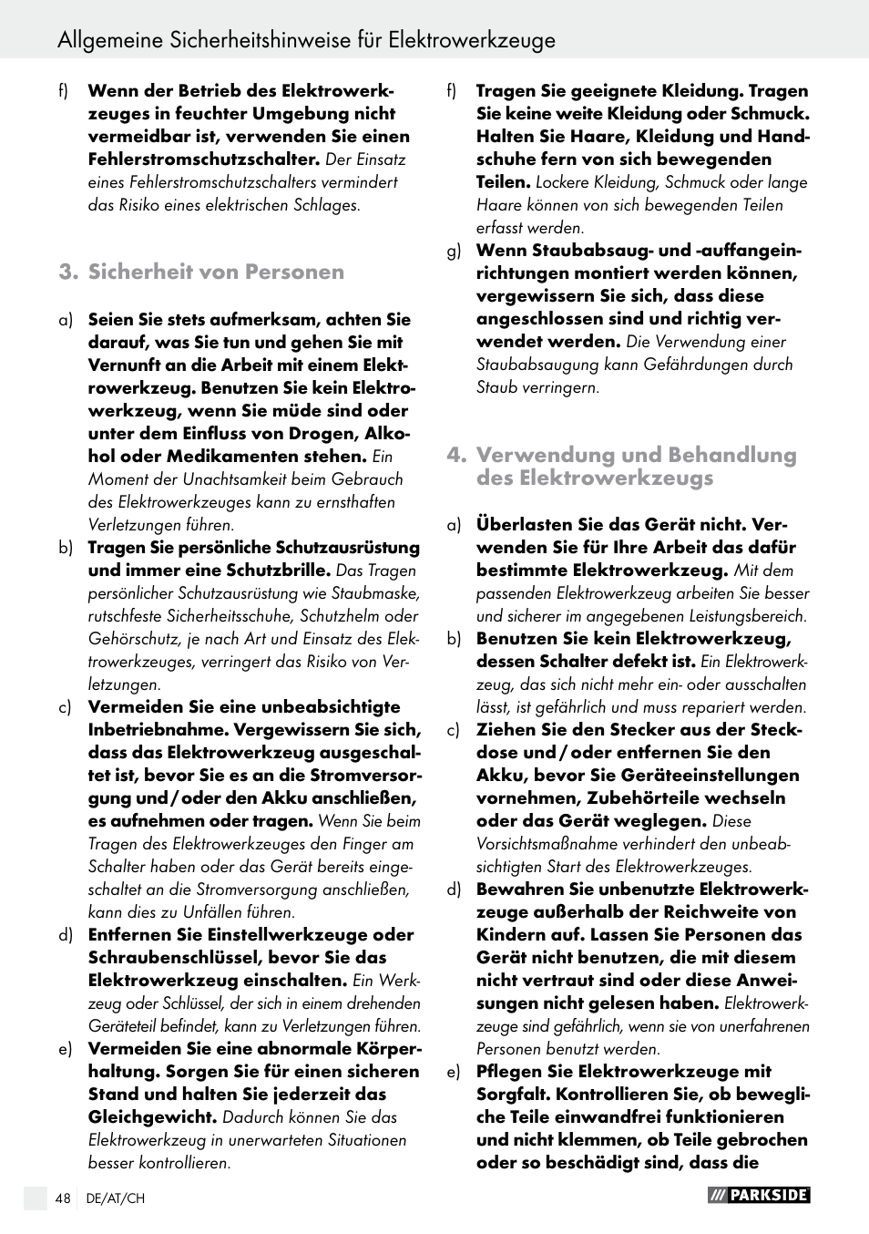 Parkside PAS 3.6 B1 User Manual | Page 48 / 53