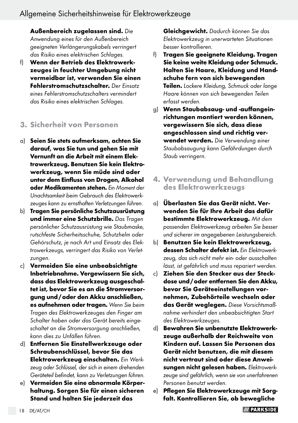Parkside PABS 18-Li B3 User Manual | Page 18 / 34