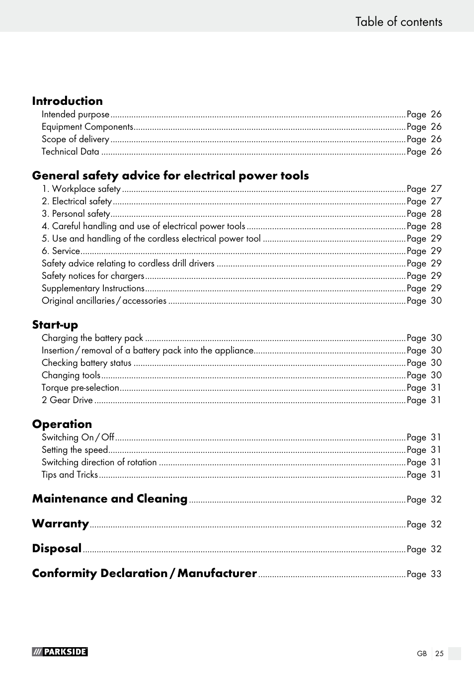 Parkside PABS 18-Li B3 User Manual | Page 25 / 34