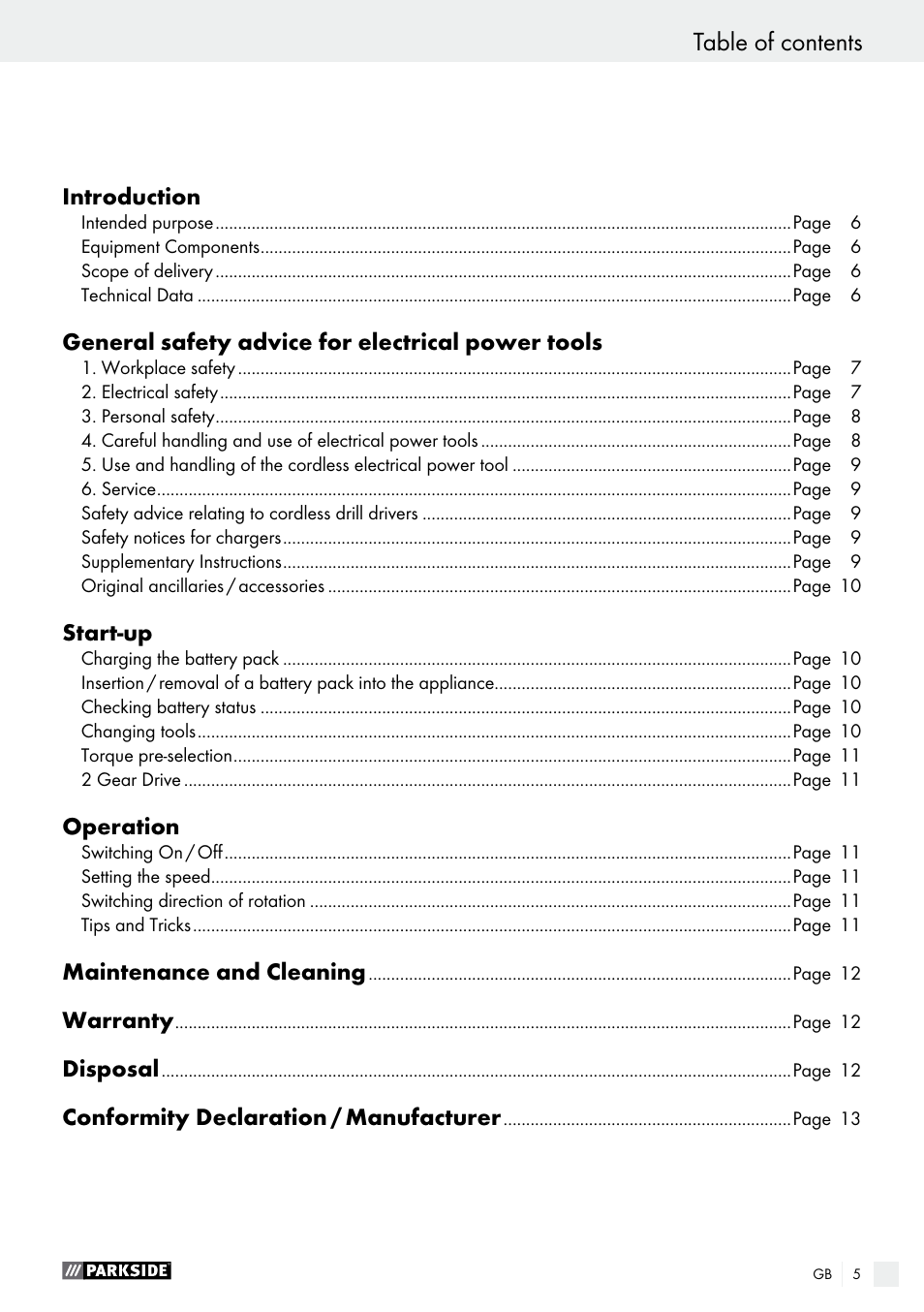 Parkside PABS 18-Li B3 User Manual | Page 5 / 75