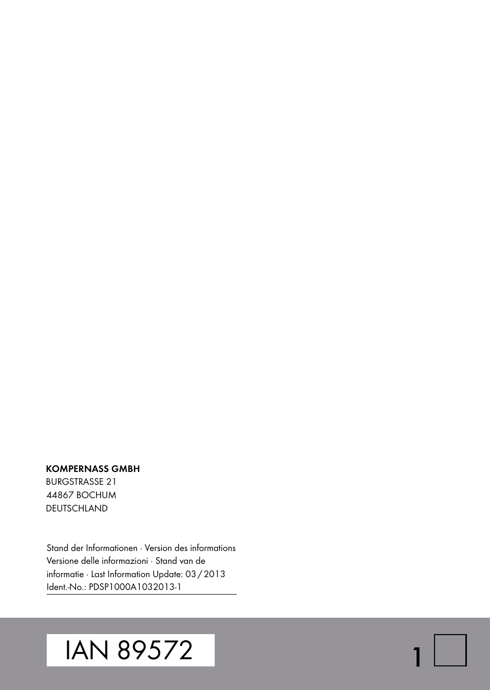 Parkside PDSP 1000 A1 User Manual | Page 61 / 61
