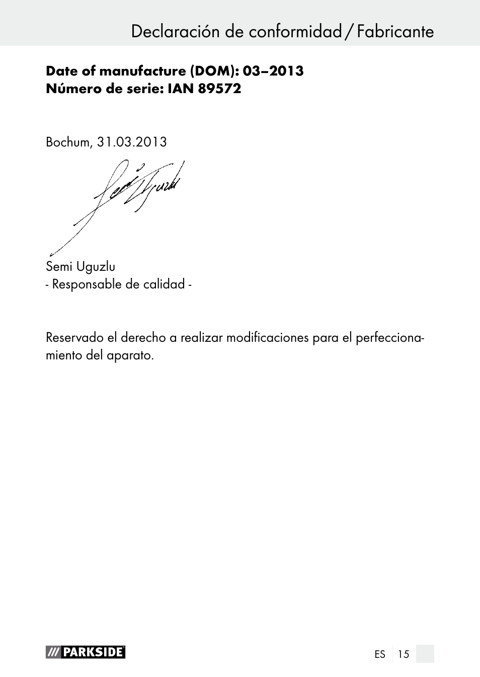 Parkside PDSP 1000 A1 User Manual | Page 15 / 60