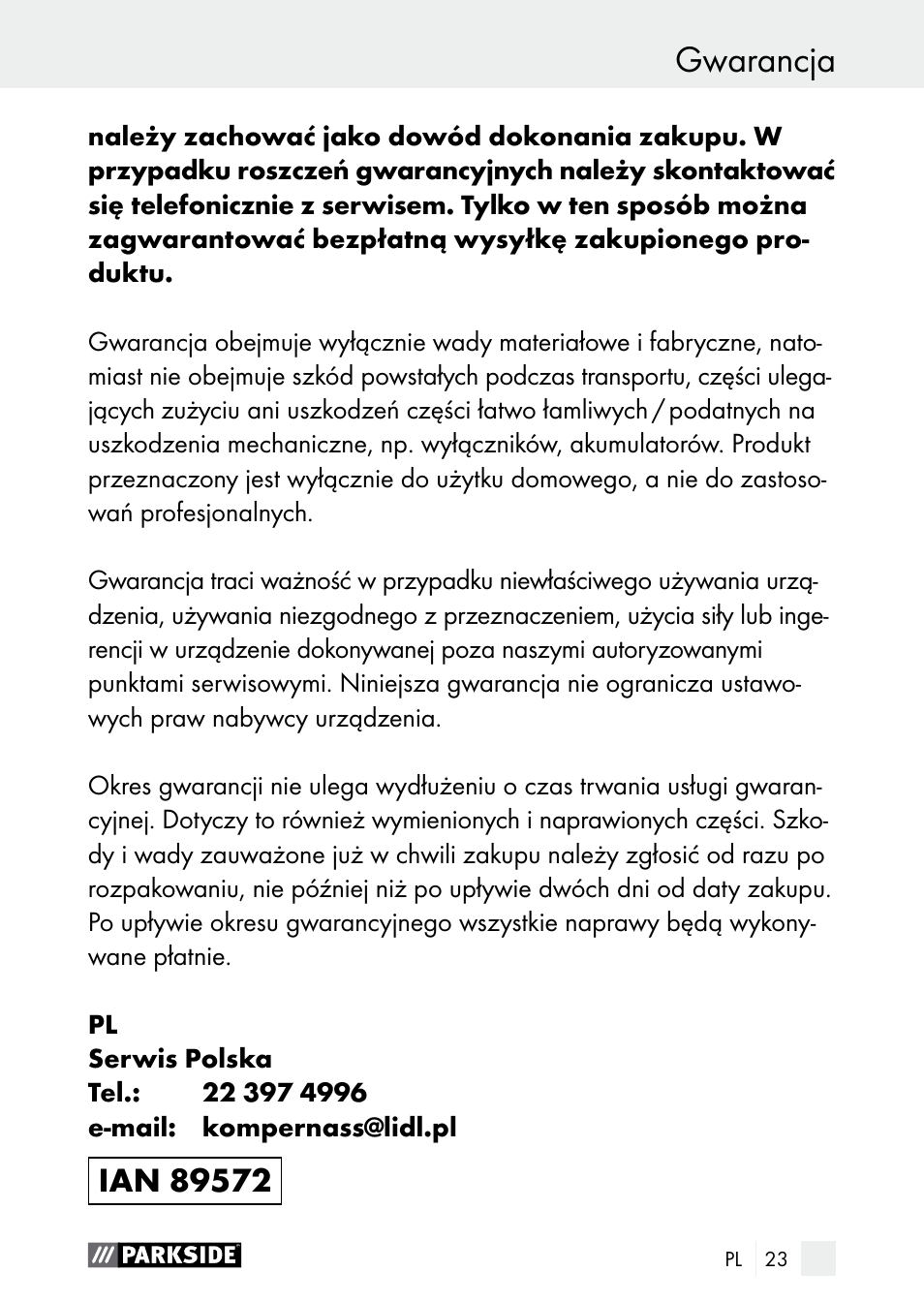 Parkside PDSP 1000 A1 User Manual | Page 23 / 80