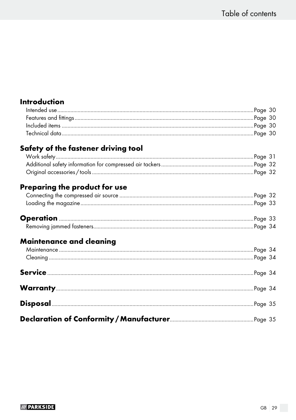 Parkside PDT 40 C2 User Manual | Page 29 / 36