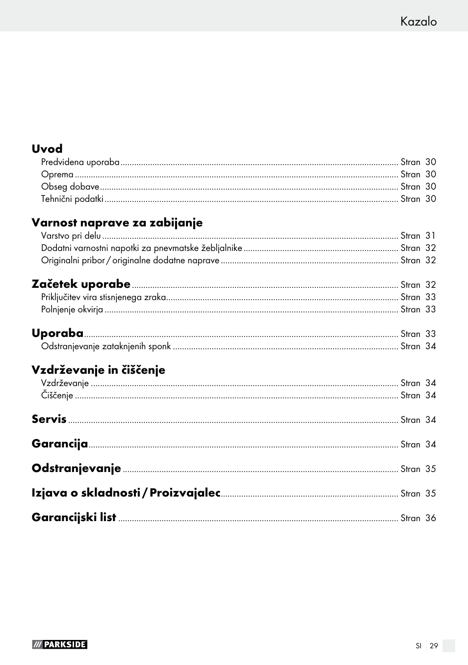 Konformitásnyilatkozat / gyártó kazalo | Parkside PDT 40 C2 User Manual | Page 29 / 61