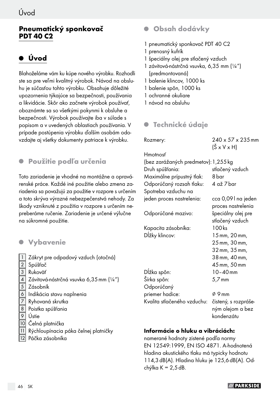 Parkside PDT 40 C2 User Manual | Page 46 / 61