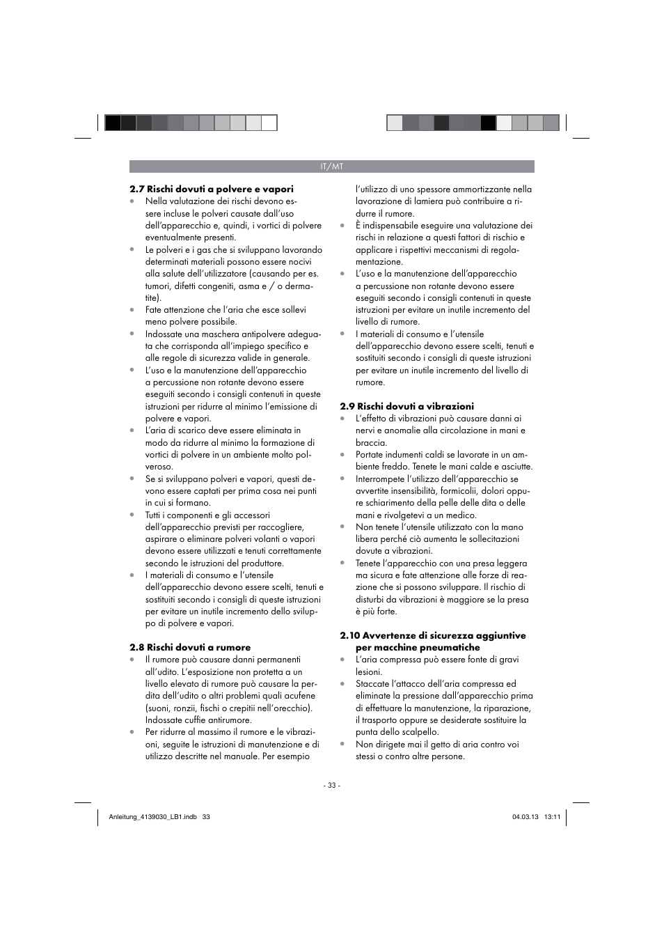 Parkside PDMH 4500 A2 User Manual | Page 33 / 66