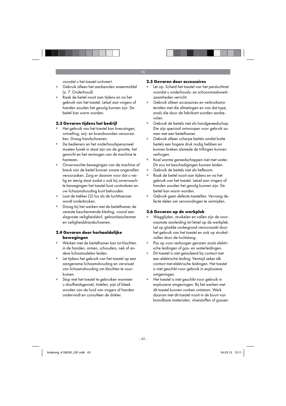Parkside PDMH 4500 A2 User Manual | Page 43 / 66