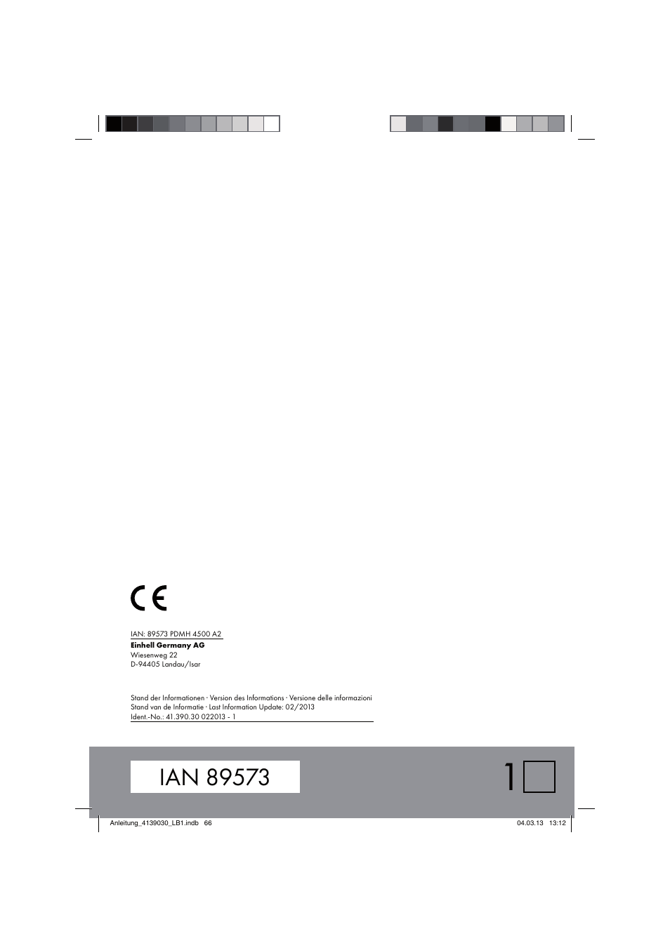 Parkside PDMH 4500 A2 User Manual | Page 66 / 66