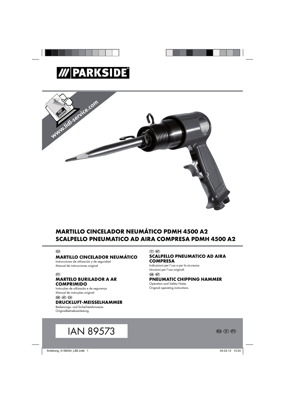 Parkside PDMH 4500 A2 User Manual | 66 pages