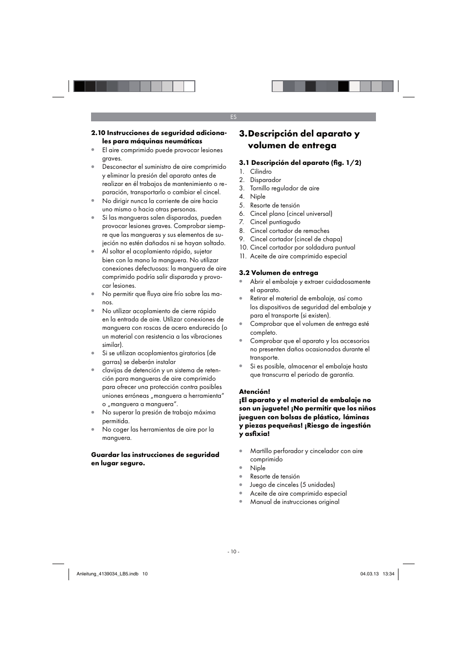 Descripción del aparato y volumen de entrega | Parkside PDMH 4500 A2 User Manual | Page 10 / 66