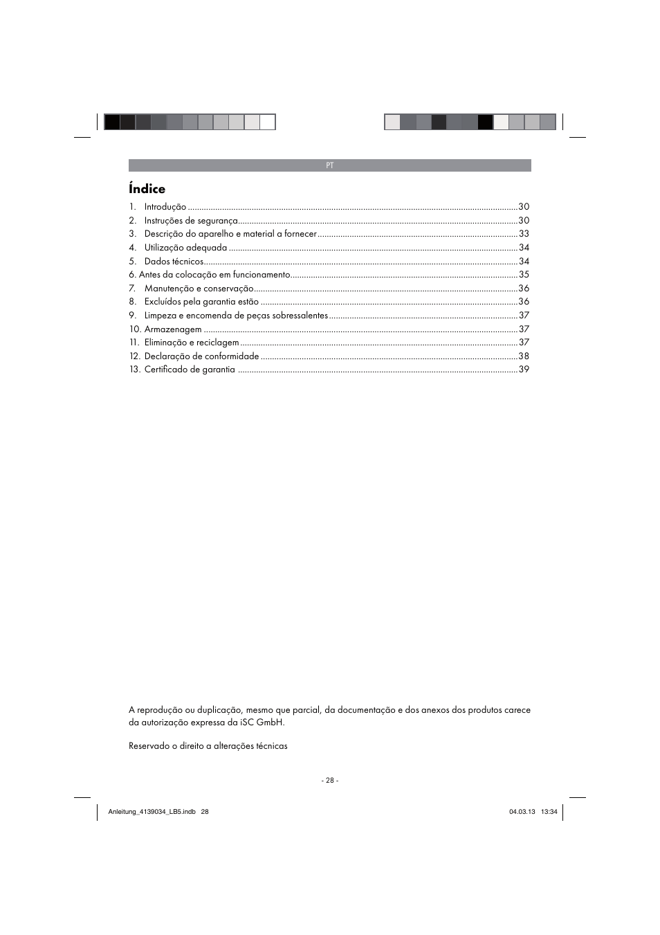 Índice | Parkside PDMH 4500 A2 User Manual | Page 28 / 66