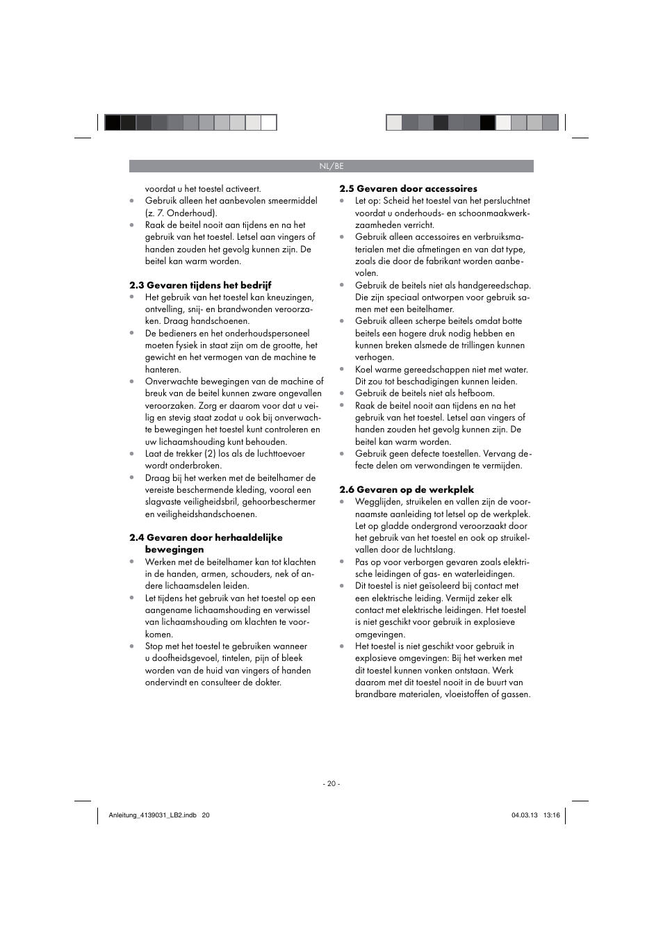 Parkside PDMH 4500 A2 User Manual | Page 20 / 54