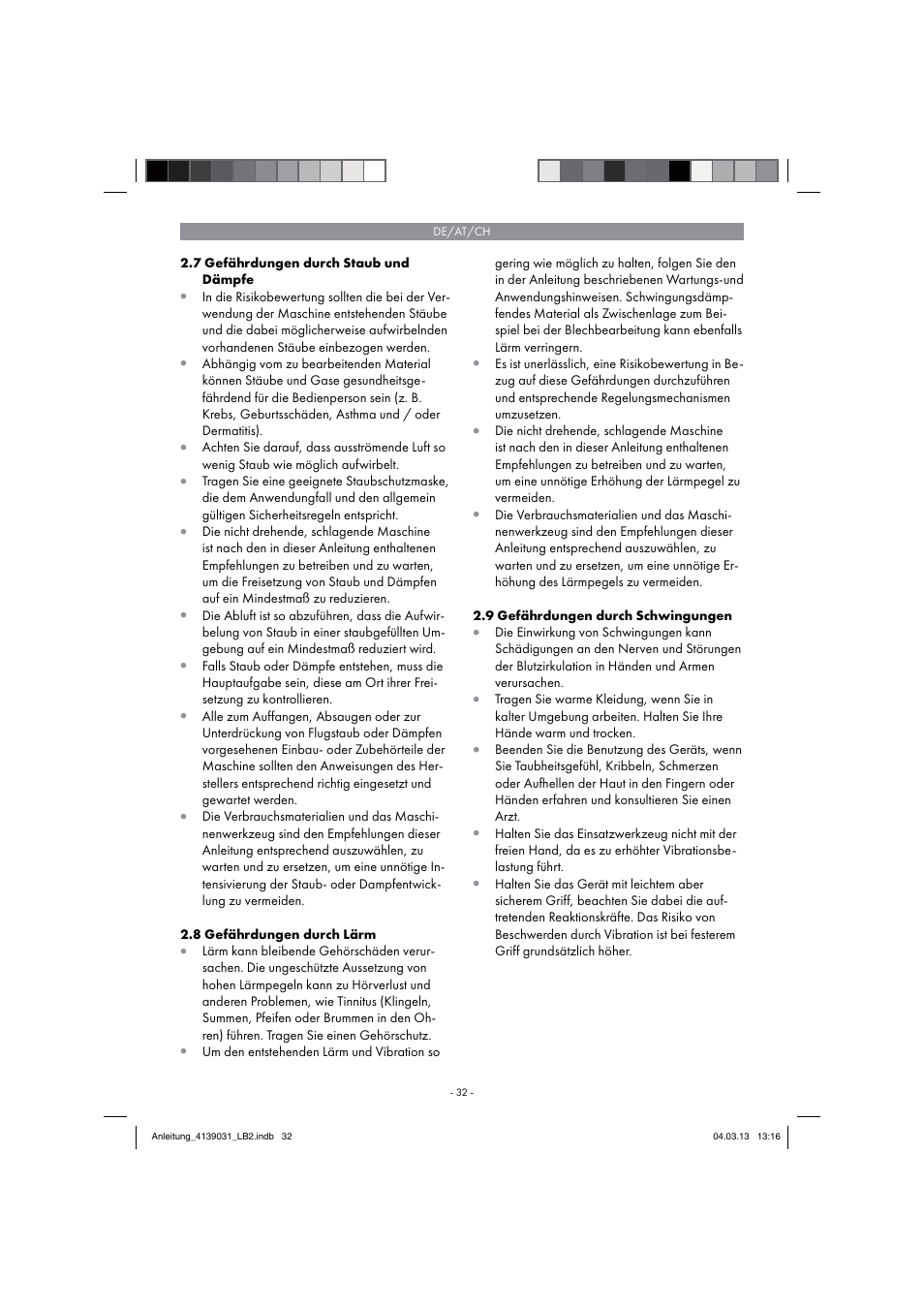Parkside PDMH 4500 A2 User Manual | Page 32 / 54