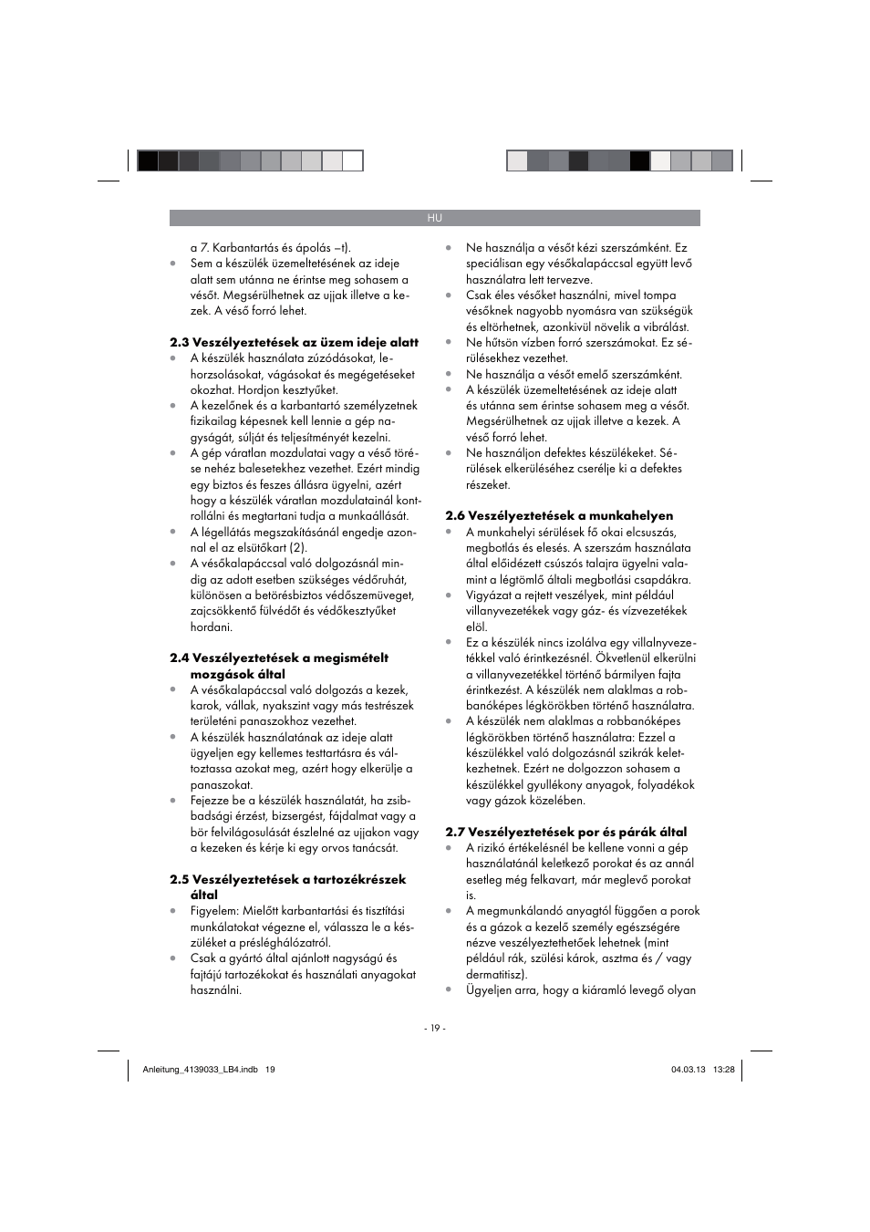 Parkside PDMH 4500 A2 User Manual | Page 19 / 90