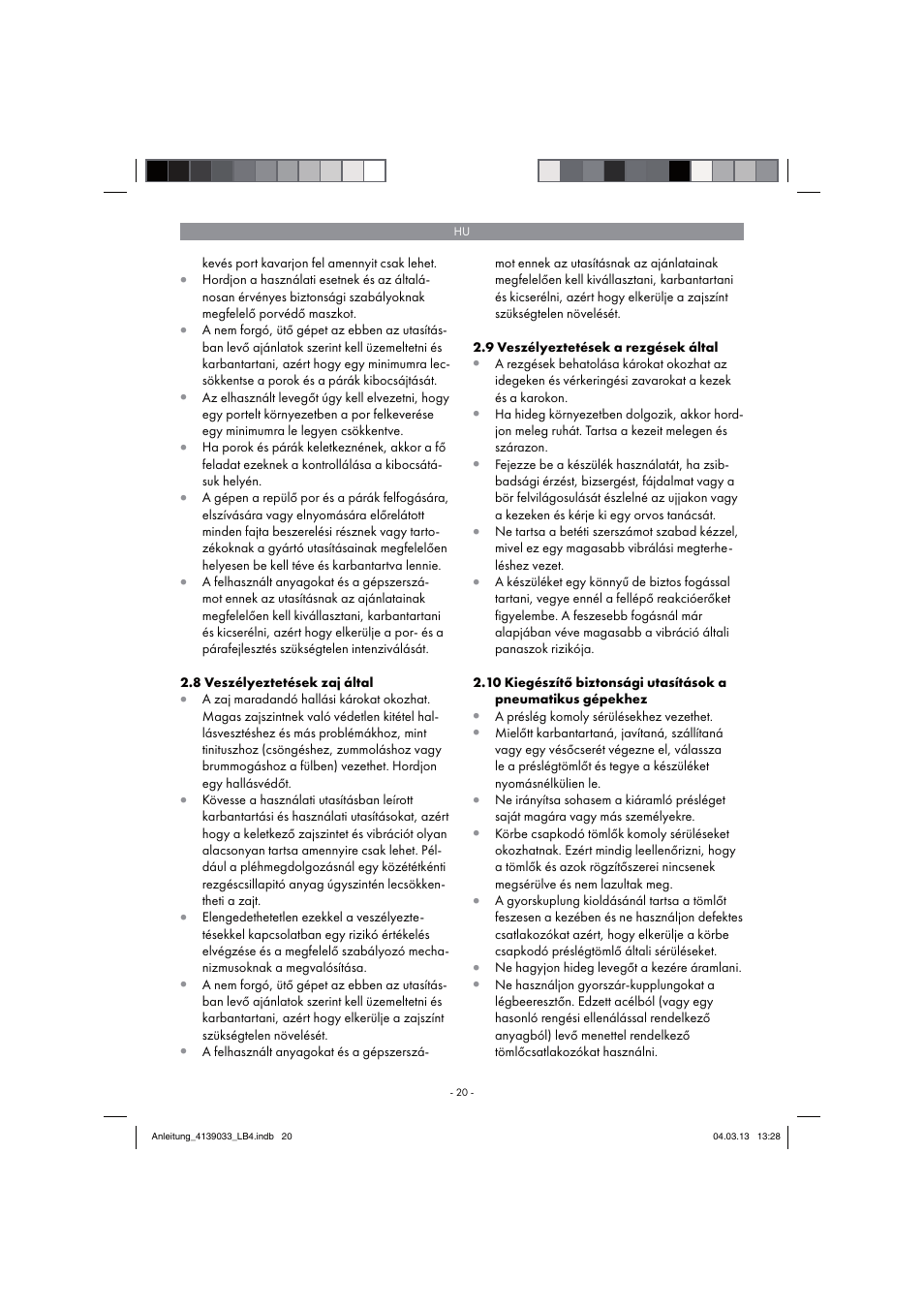 Parkside PDMH 4500 A2 User Manual | Page 20 / 90