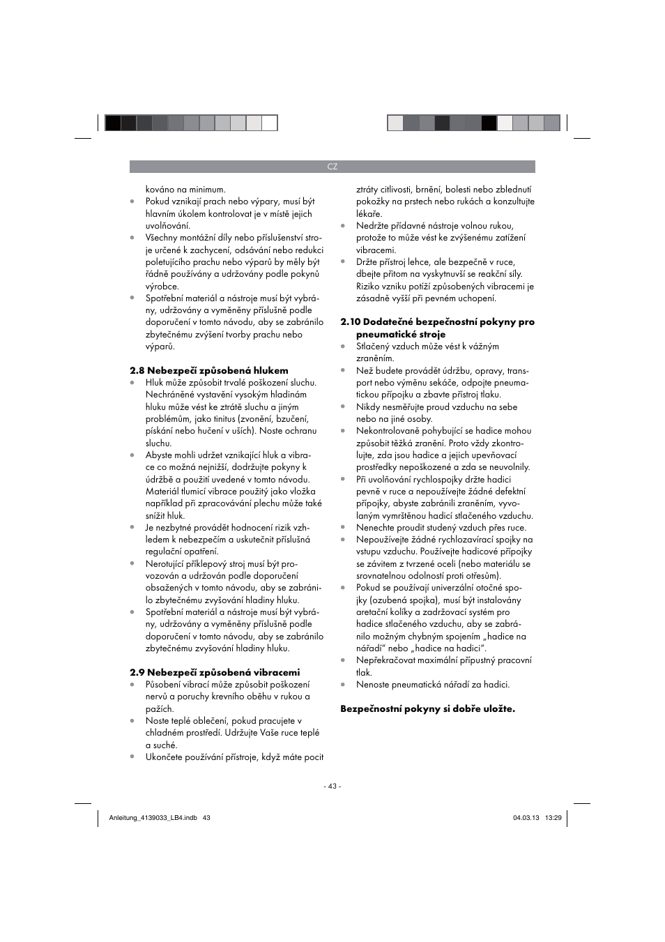 Parkside PDMH 4500 A2 User Manual | Page 43 / 90