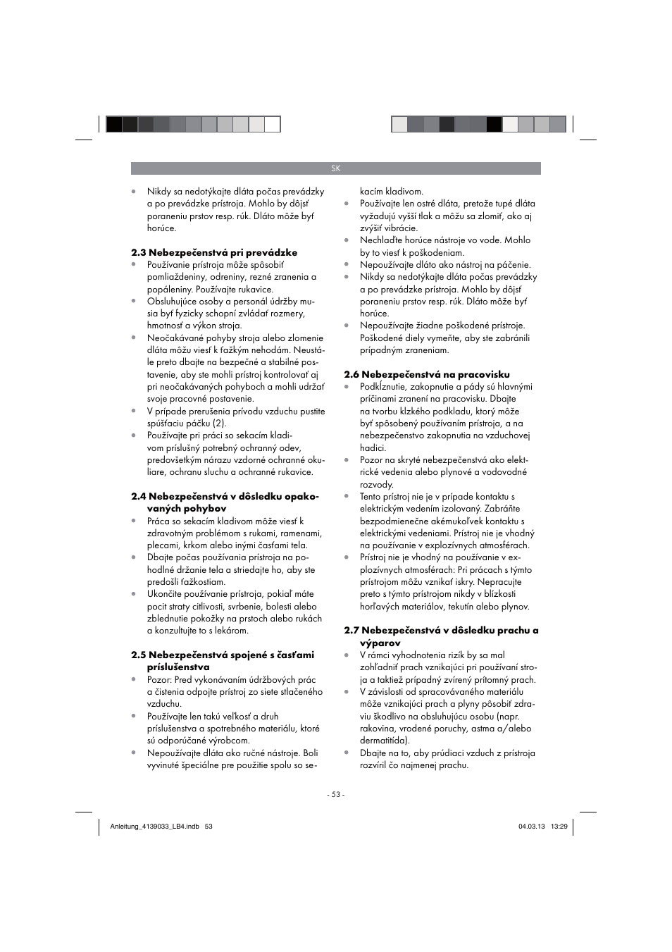 Parkside PDMH 4500 A2 User Manual | Page 53 / 90