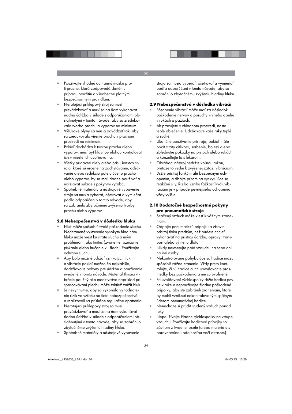 Parkside PDMH 4500 A2 User Manual | Page 54 / 90