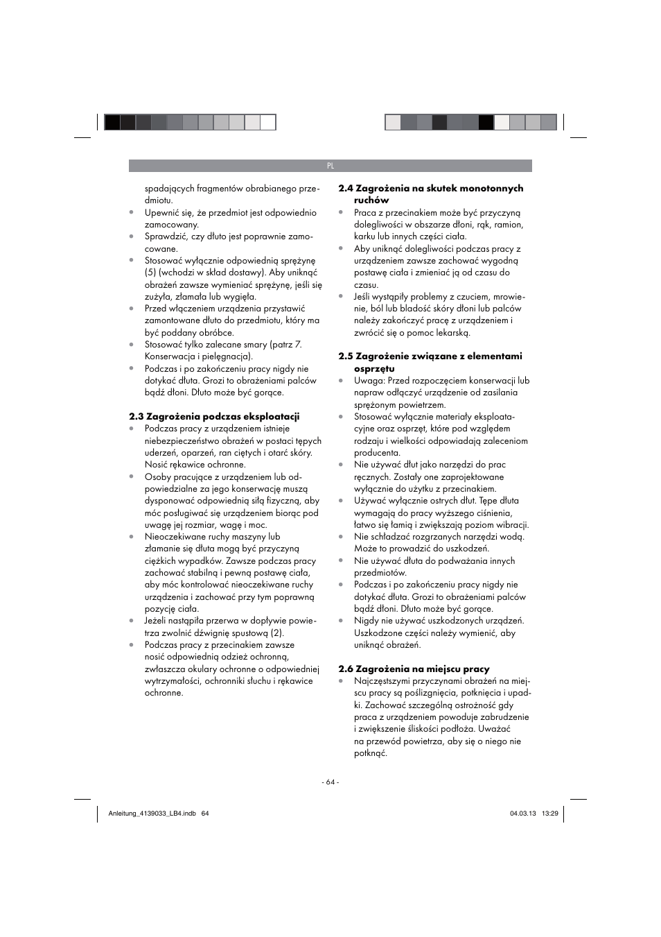 Parkside PDMH 4500 A2 User Manual | Page 64 / 90