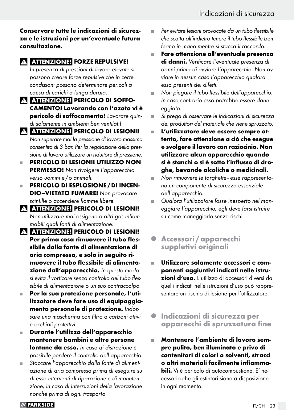 Accessori / apparecchi suppletivi originali | Parkside PDFP 500 A1 User Manual | Page 23 / 44