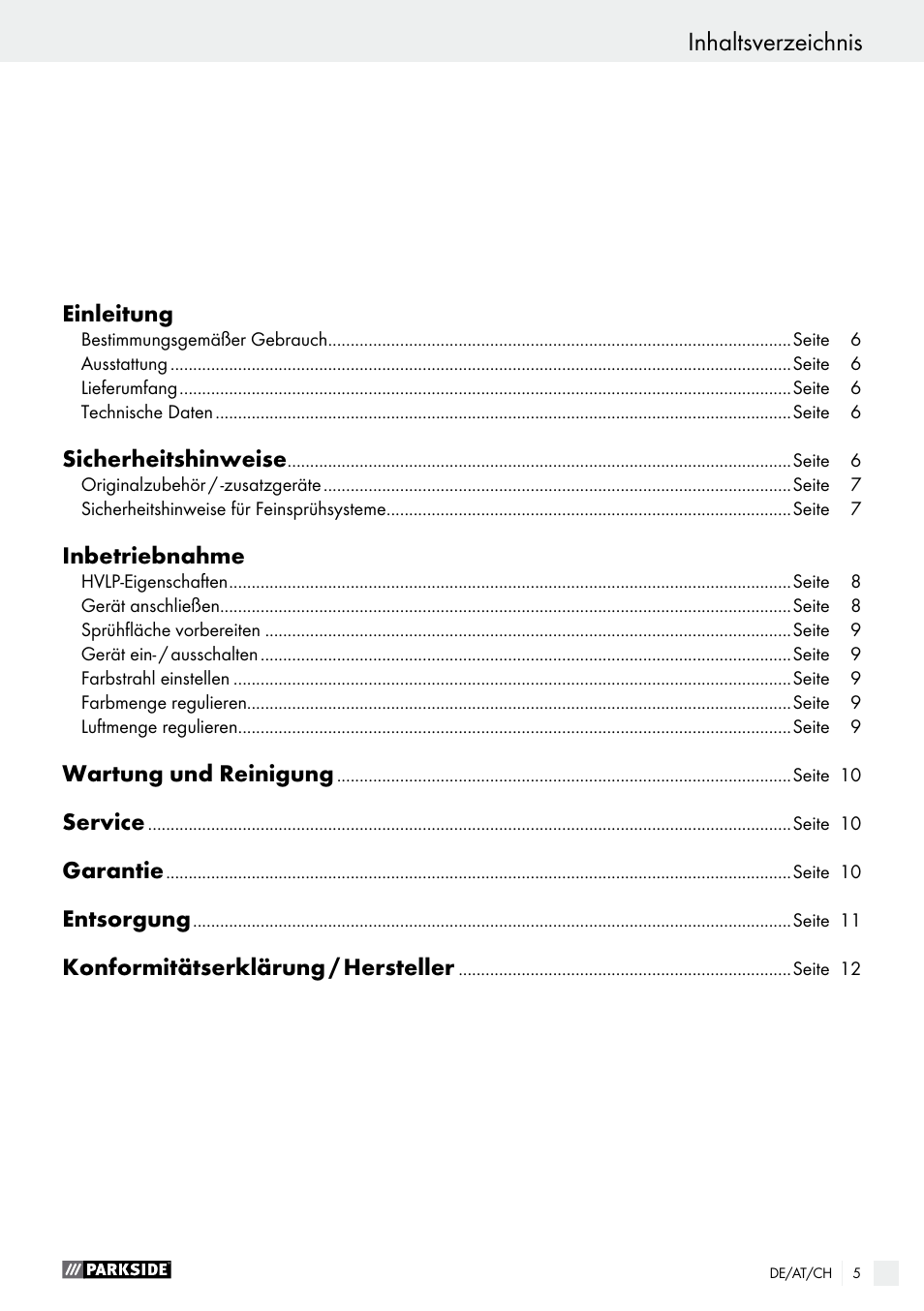 Parkside PDFP 500 A1 User Manual | Page 5 / 44