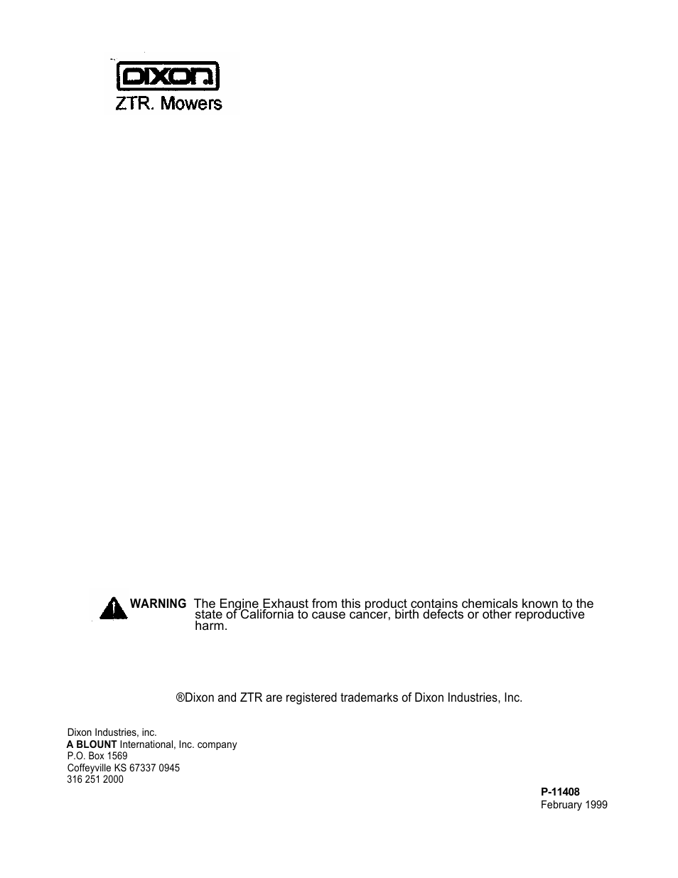 Dixon 700 Series User Manual | Page 21 / 21