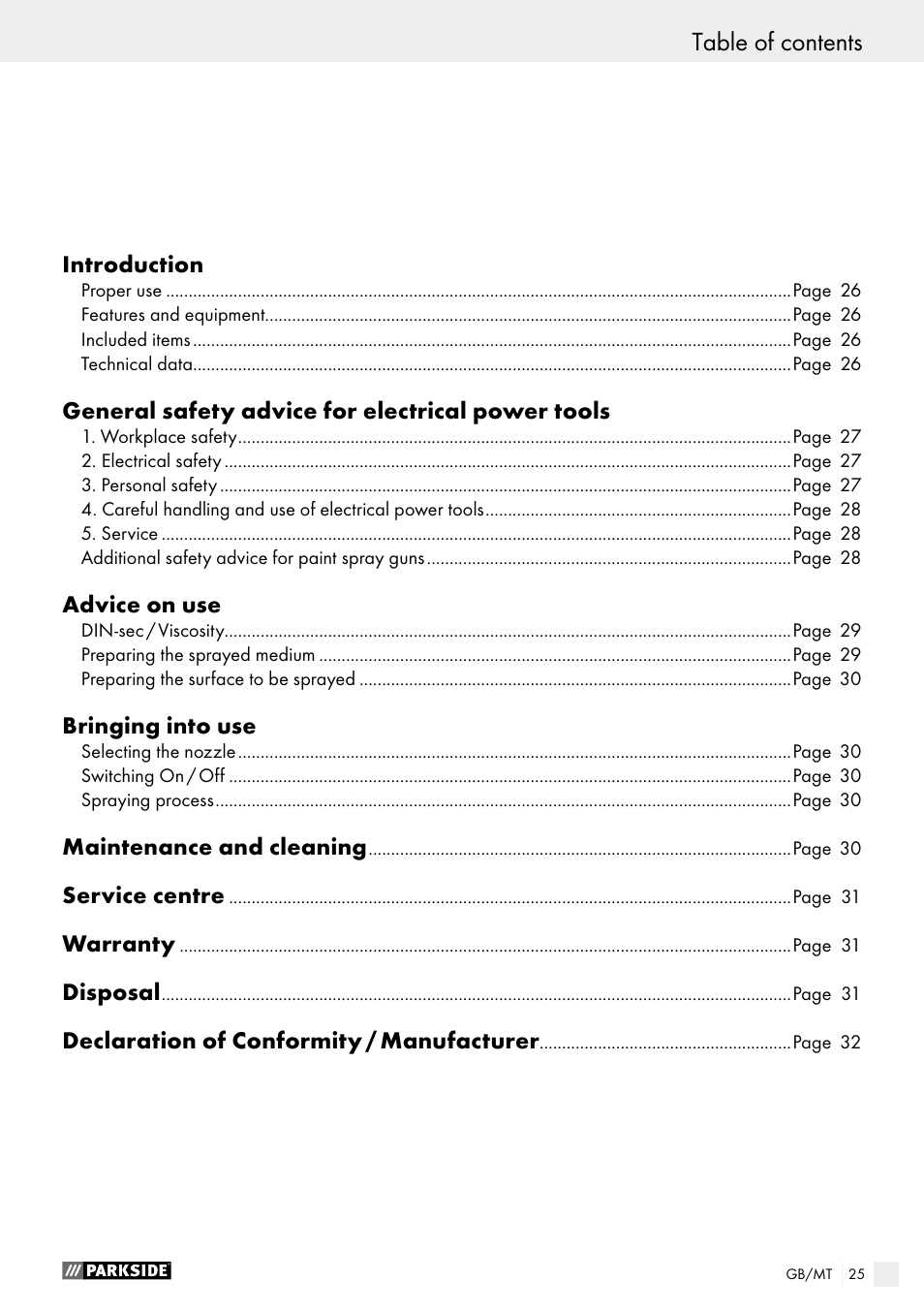 Parkside PFS 100 B2 User Manual | Page 25 / 42