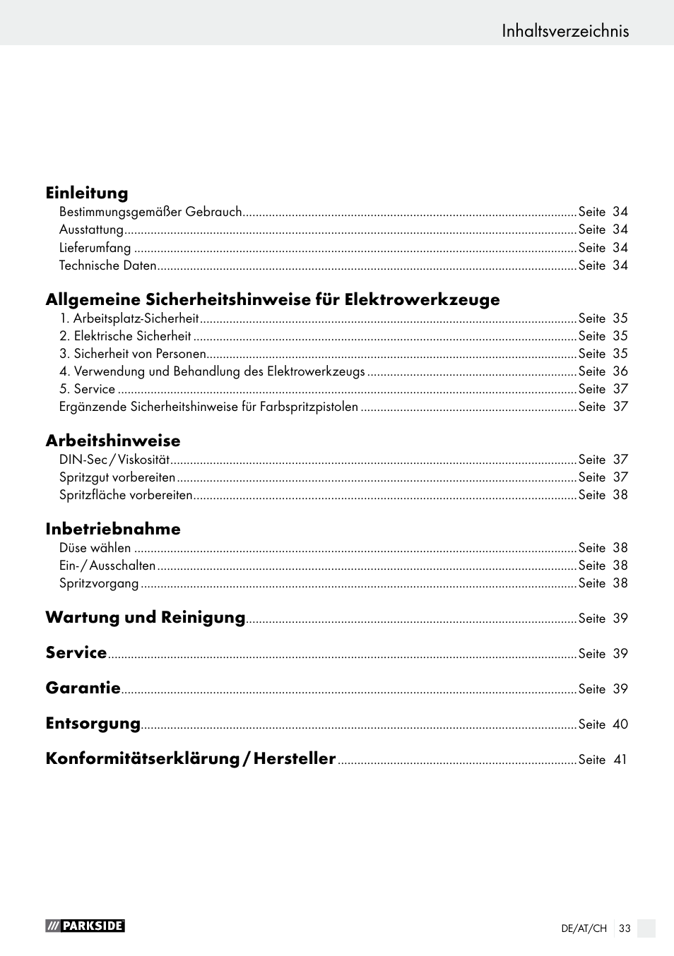 Parkside PFS 100 B2 User Manual | Page 33 / 42