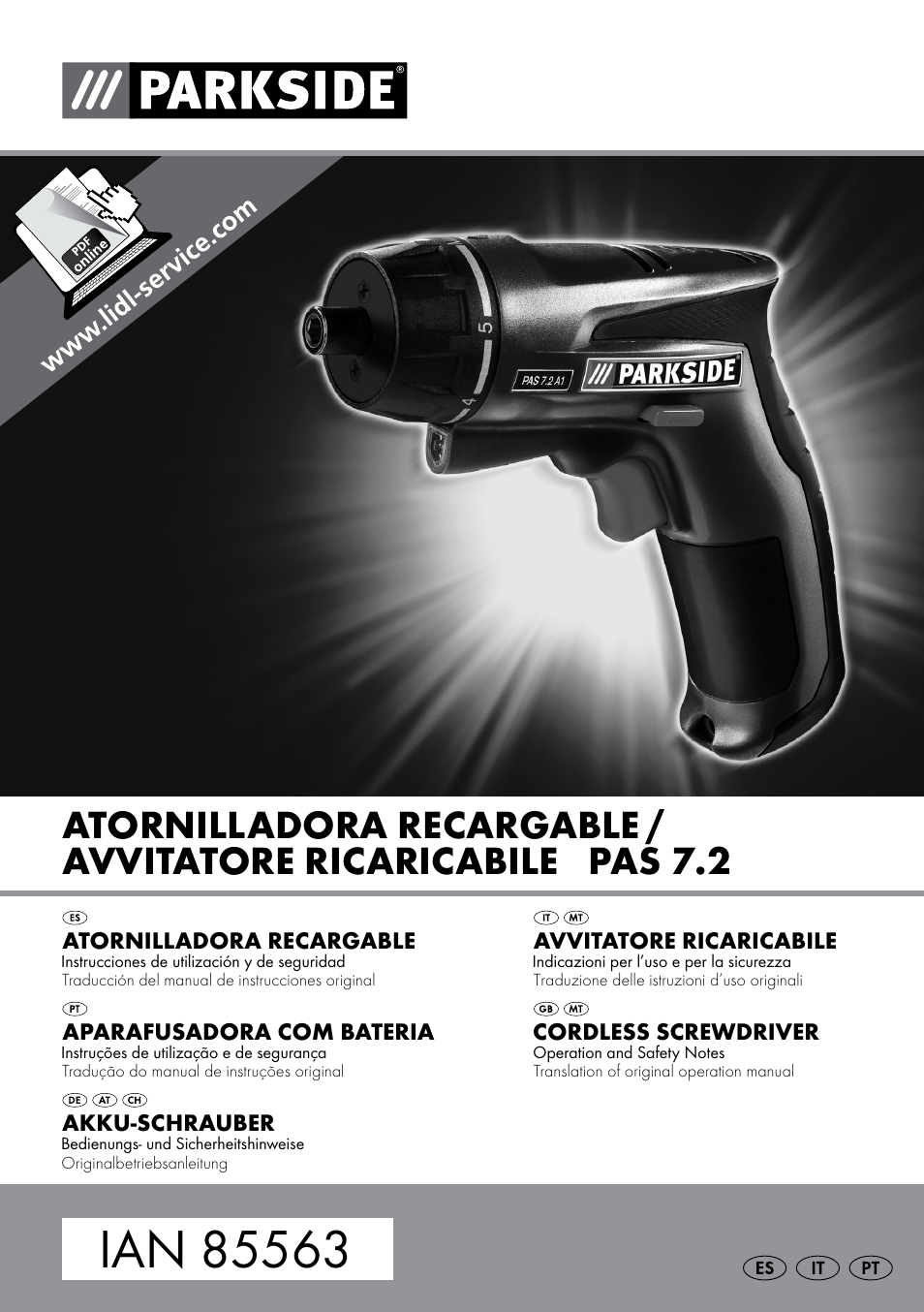 Parkside PAS 7.2 A1 User Manual | 50 pages