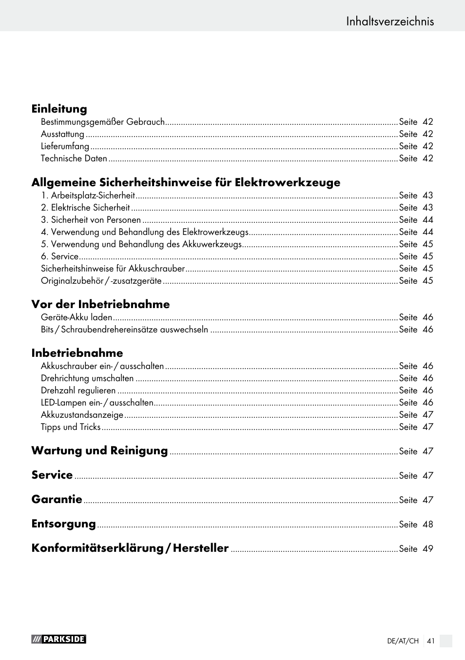 Parkside PAS 7.2 A1 User Manual | Page 41 / 50