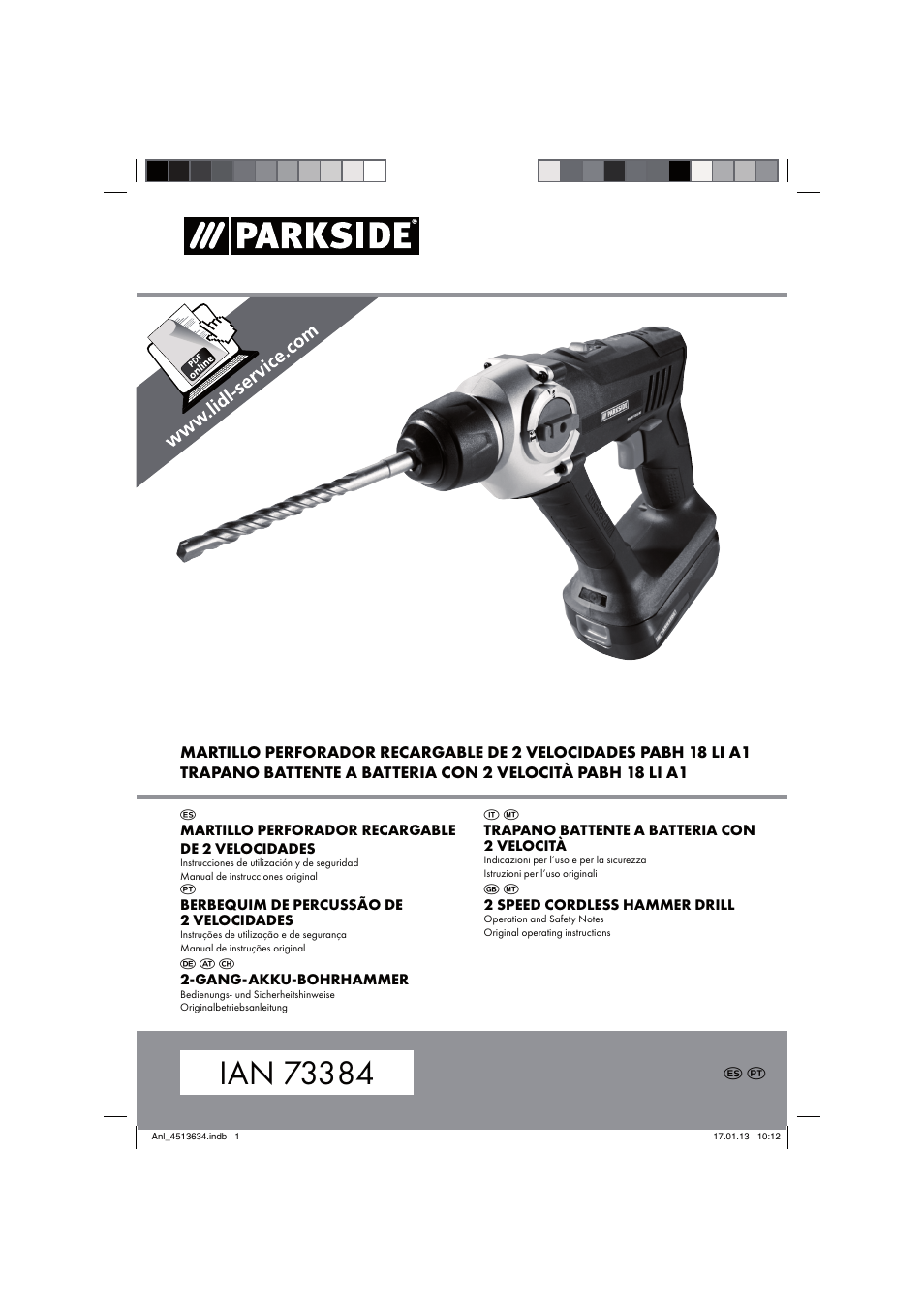 Parkside PABH 18 LI A1 User Manual | 90 pages