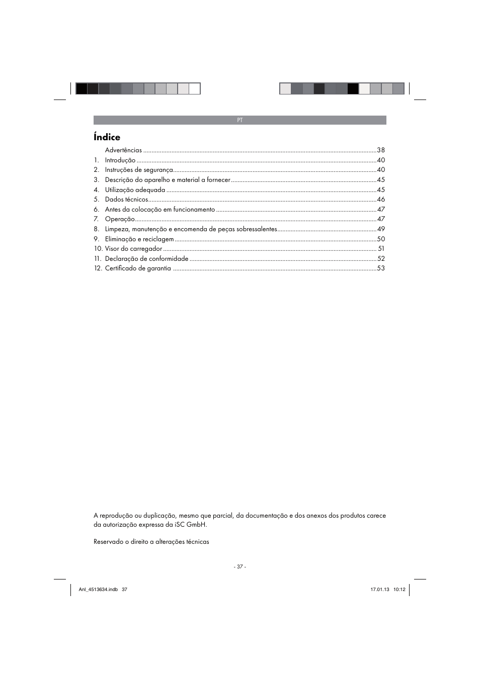 Índice | Parkside PABH 18 LI A1 User Manual | Page 37 / 90