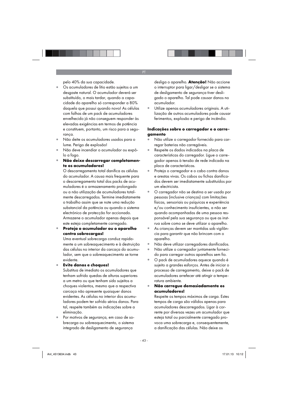 Parkside PABH 18 LI A1 User Manual | Page 43 / 90
