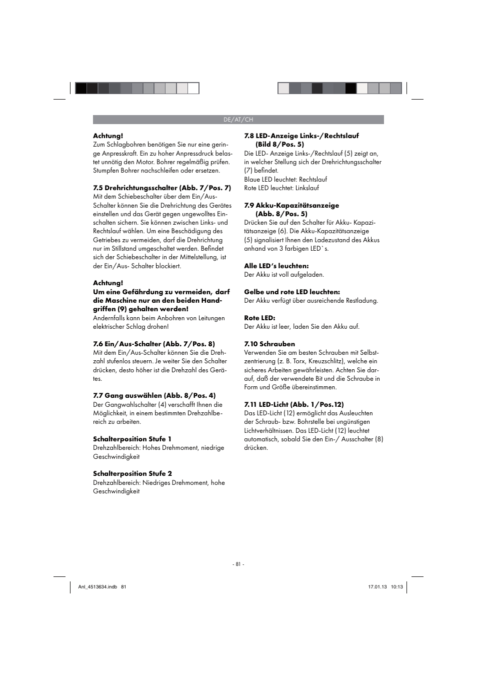 Parkside PABH 18 LI A1 User Manual | Page 81 / 90