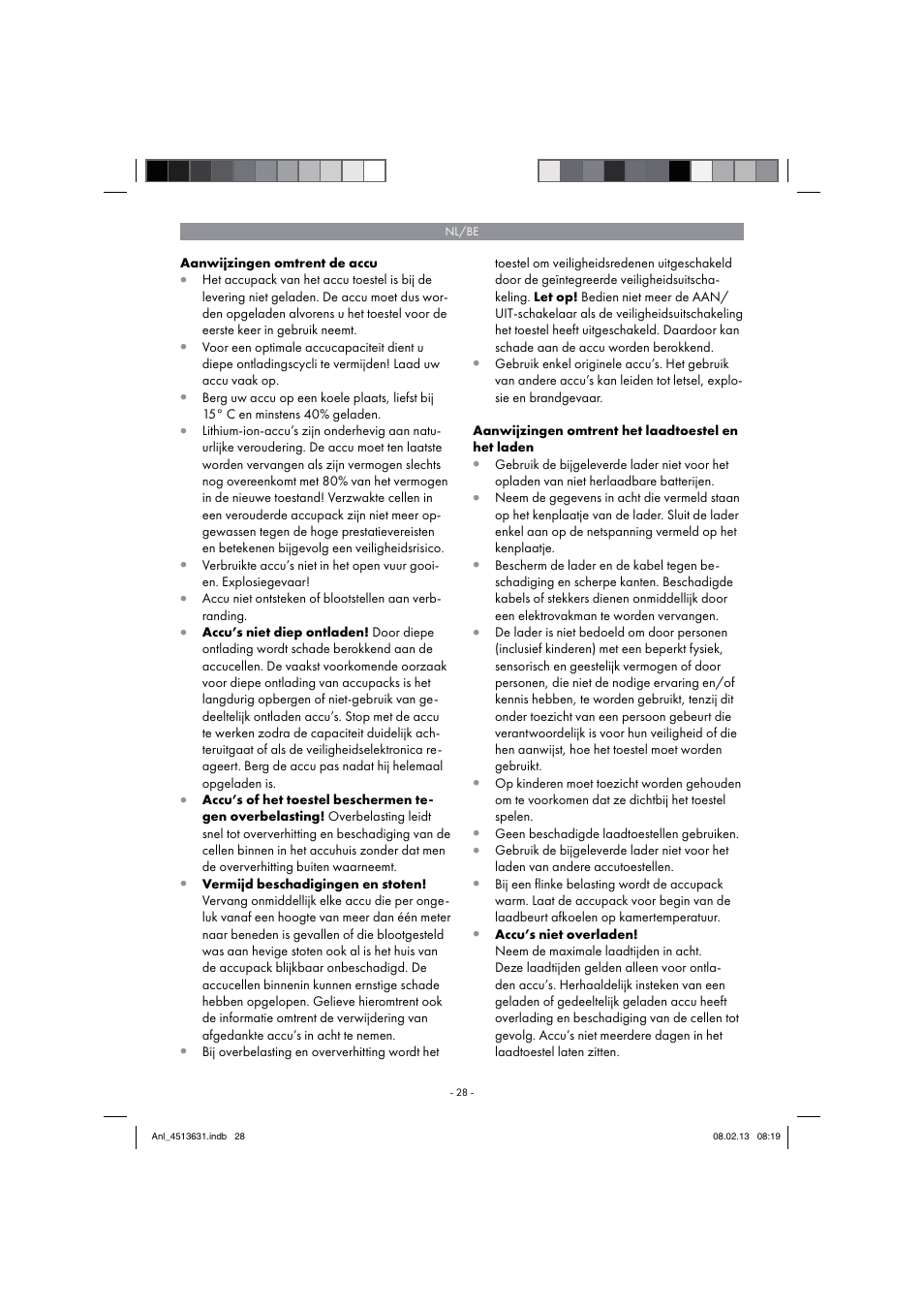 Parkside PABH 18 LI A1 User Manual | Page 28 / 74