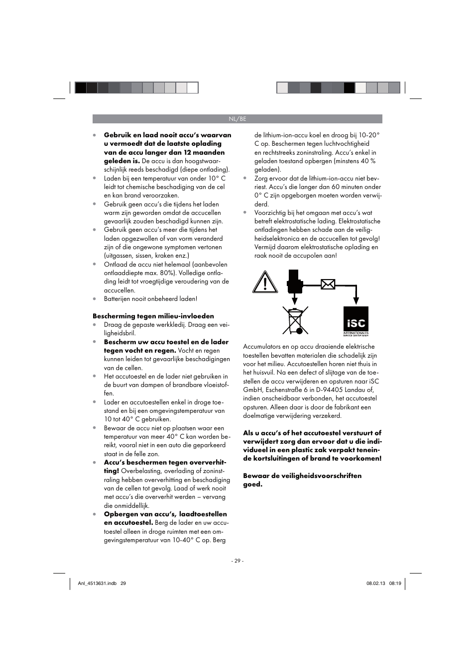Parkside PABH 18 LI A1 User Manual | Page 29 / 74