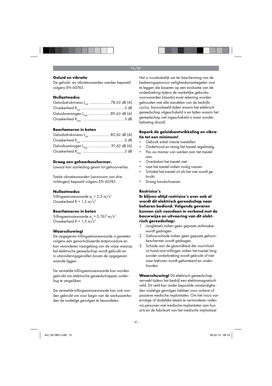 Parkside PABH 18 LI A1 User Manual | Page 31 / 74